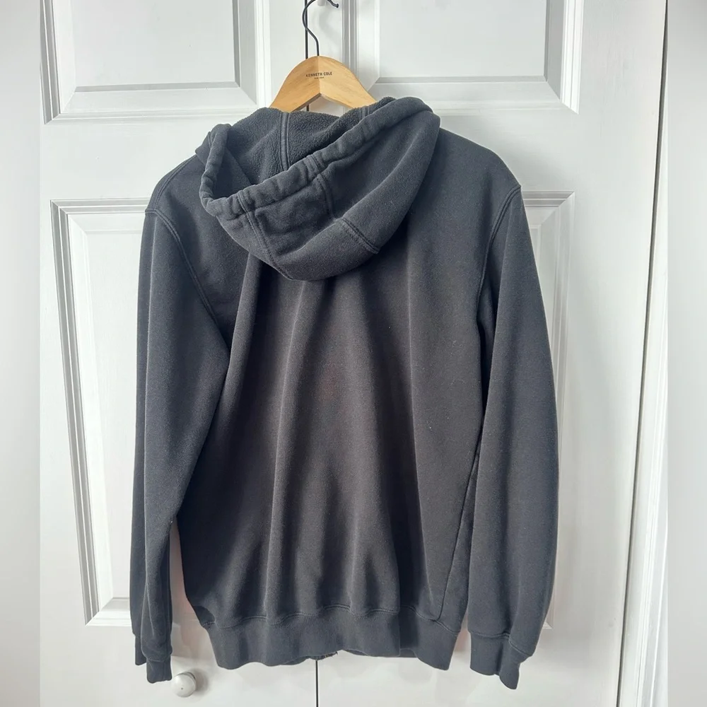 Carhartt Original Fit Zip Up Hoodie Gray Black Sweatshirt Small - Picture 2 of 6